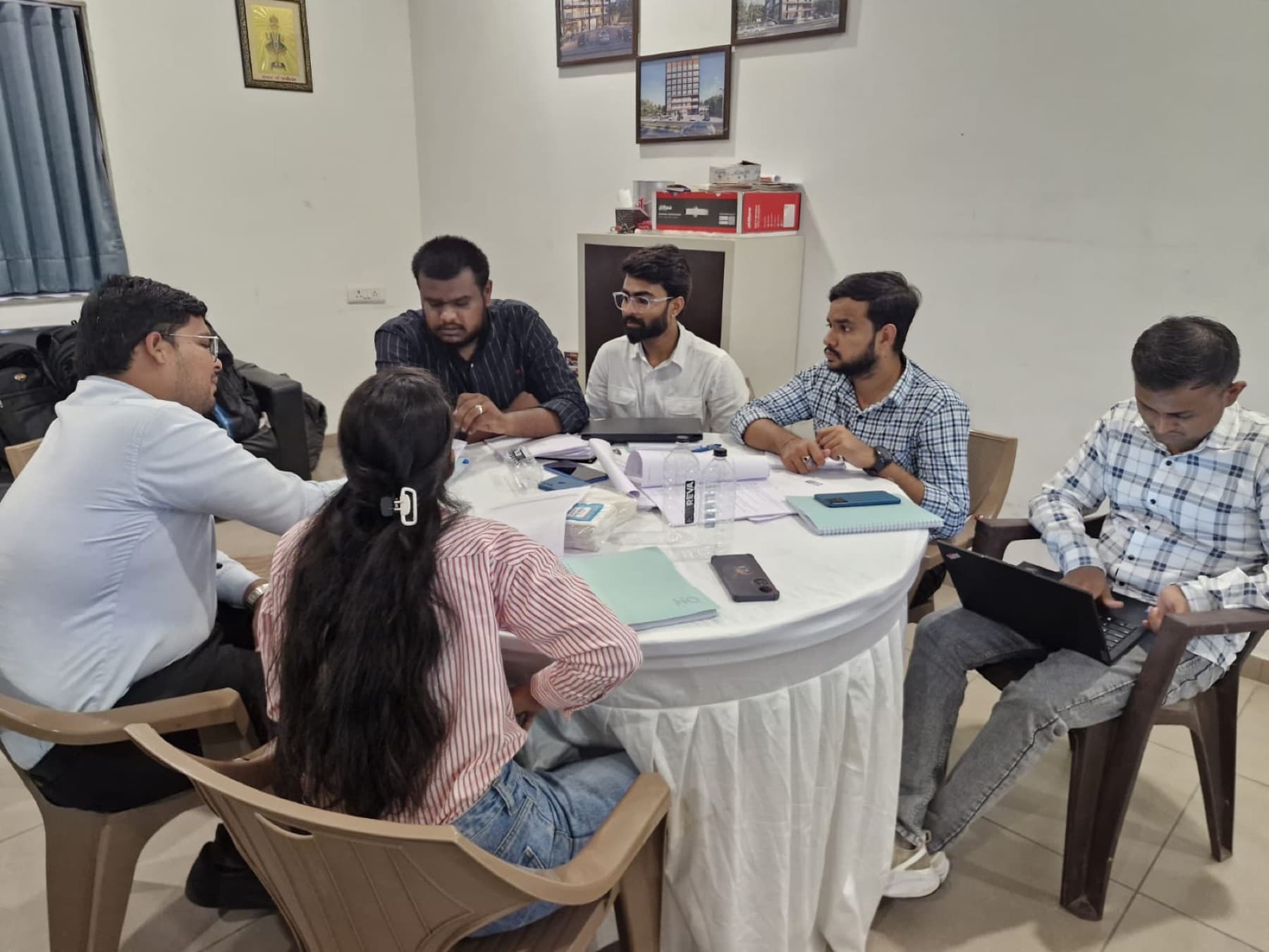 MedReg team members in a project discussion