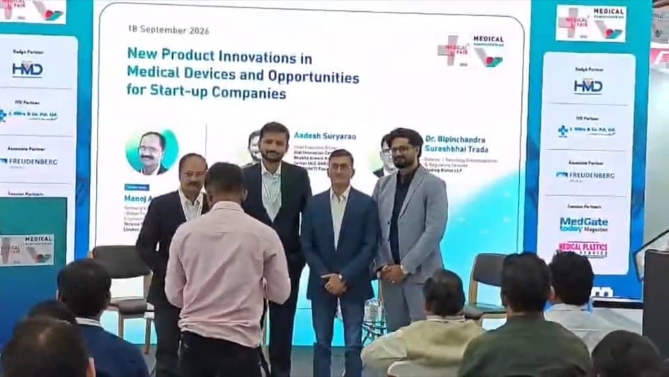 Speakers at the startup innovation session, Medical Fair India